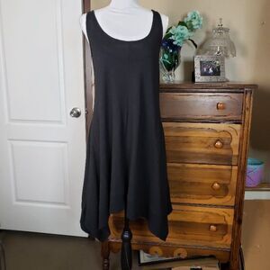 NEW DKNY Jeans Black Tank Scoop Neck Midi Dress womens S Cotton Soft Stretch